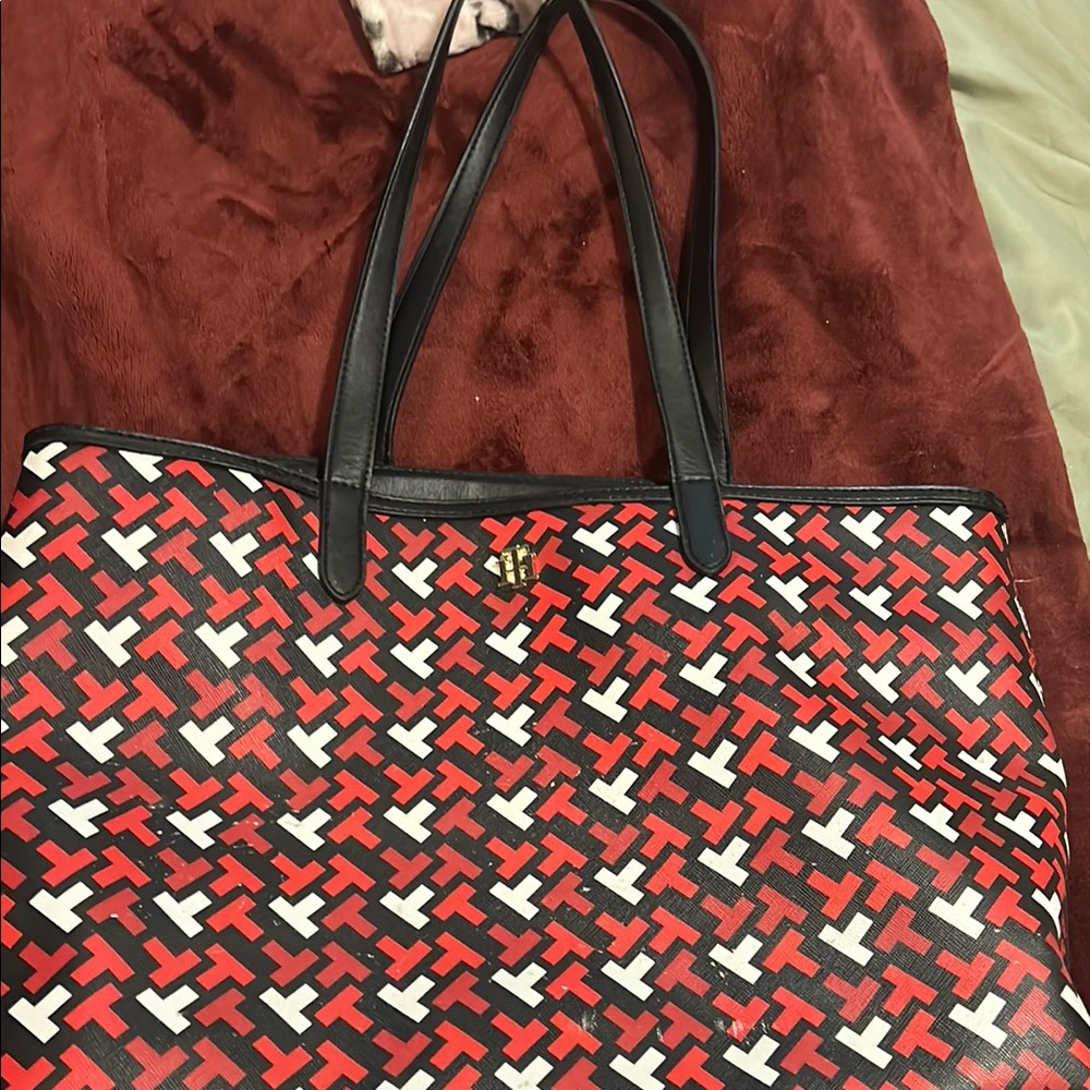 Stylish Black and Red Tote Bag